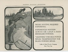 1905 Laffin & Rand Gun Powder Ad Lightning & Sharpshooter Moose Hunting Rifle picture