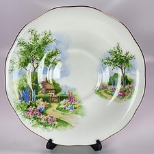 VINTAGE Queen Anne English Bone China Saucer Only Tudor Cottage picture