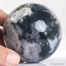 418g 67mm Moss Agate Sphere Crystal Ball Natural Aquatic Plant Water Grass Reiki picture