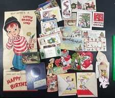 50+ Antique Greeting Cards Christmas Valentines Day Foldout Pop Up Some Unused picture