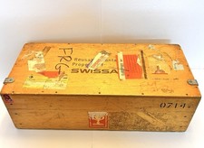 Vintage SWISSAIR Wooden Transport Case Crate Airline Aviation Memorabilia Rare picture