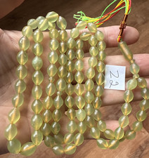 RARE YELLOISH 99 BEADS حبات المسبحة GENUINE SHAH MAGHSOUD 51cm شاه مقصود تسبيح picture