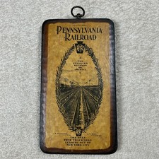 Vintage Pennsylvania Railroad Wood Plaque Walter E Lee Train Decor New York City picture