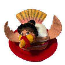Annalee Gobbler Turkey Sandwich on Red Plate 75th 351310 7 in Posable Wing 2010 picture