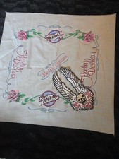 Vintage 1986 Harley Davidson Bandana Ride To Live Skull Patch R.K. Stratman picture