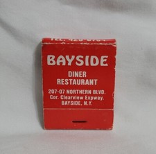 Vintage Bayside Diner Restaurant Matchbook Queens New York Advertising Matches picture