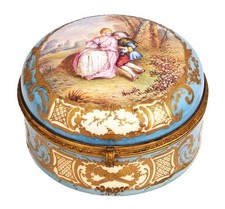Antique French Porcelain Sevres Trinket Box picture