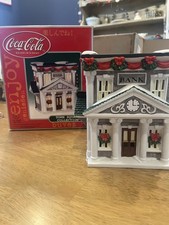 Coca-Cola Town Square Collection Town Square Bank 2001 Christmas Village w/Box picture