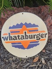 RARE VINTAGE 1970'S WHATABURGER PORCELAIN SIGN 12