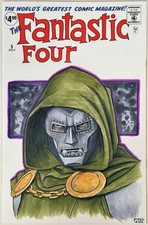 Fantastic Four 5 - Blank Sketch Variant Cover w/Original Art by Erik Fidel + COA picture