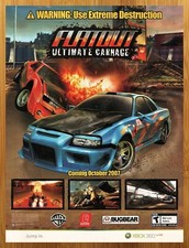 2007 Flatout Ultimate Carnage Xbox 360 Print Ad/Poster Official Game Promo Art picture