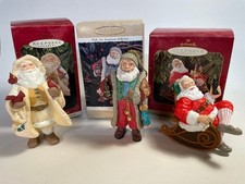 Hallmark Keepsake Santa Ornaments Christmas 1996-97 Vintage Lot of 3 picture