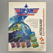 KONAMI TOP GUN THE SECOND MISSION VIDEO GAME PALCOM 1991 VINTAGE RETRO ADVERT picture