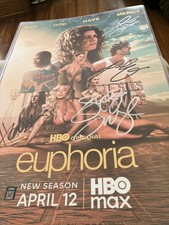 Signed Poster Euphoria Season 3 11x17 Zendaya Jacob Elordi Schaefer Sweeney COA picture