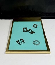 1950s MCM Park Sherman Bridge Score Pad Holder VTG Gold Tone KIWANIS picture