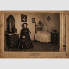 Victorian Spirit Photograph Photo Print Haunted Creepy Antique Strange Ghost 19 picture