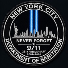 Custom DSNY 9/11 25th Anniversary Patch Size 3.5” 🇺🇸 picture