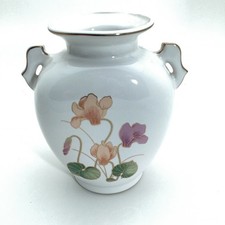 Vase Floral Design With Gold Colored Trim 6 1/2 in Made In Japan picture