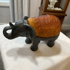 VTG Cheyenne Elephant Lamp Art Glass Amber Accent Corded Electric picture