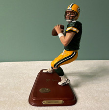 Danbury Mint Brett Favre Packers Hall of Fame Signed Figurine Wood Base picture