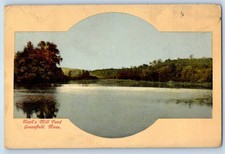 1913 Greenfield Massachusetts Vintage Postcard Nash Mill Pond Scenic View Posted picture