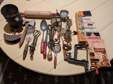 vintage kitchen gadgets and cook books picture