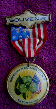 1901 Illinois US NATIONAL GUARD SOUVENIR RIBBON & BADGE picture