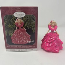 Hallmark Keepsake Barbie 1990 Happy Holidays Club Ornament 1998 -824-348 picture