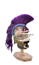 ZAIN Bronze Attic Thracian Helmet Ancient Greek Warrior Style W/Horsehair Crest picture