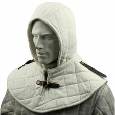Medieval Padded Armor Hood Arming Cap Cotton Coif LARP Faire Cosplay picture
