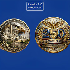 America 250 Semiquincentennial 1776-2026 Patriotic Collectible Challenge Coin picture