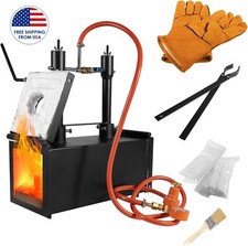 Gas Propane Forge Furnace with Dual Burners 2-Door Blacksmith Knife Tool Farrier picture