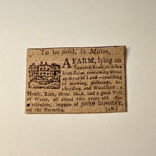 To Be Sold A Farm 40 Acres Taunton Rd John Dingley Milton 1799 Clipping 5AK9-S8 picture