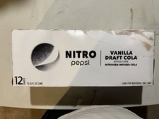 Nitro Pepsi Vanilla Draft Cola 12 Pack 13.65oz Cans DISCONTINUED Sealed Case picture