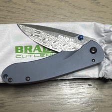 Bradley Cutlery Alias II - Blue Titanium Damascus 17650-111 #9 picture
