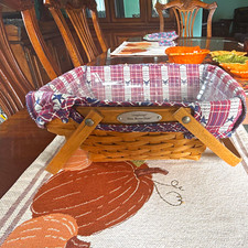 Longaberger Woven Memories 2006 Small Basket Plaid Liner Handle Lid Protector picture