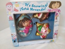 Christmas Ornaments Kurt Adler Blown Glass Dora The Explorer Boots It’s Snowing picture