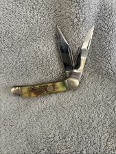 Vintage Frost Cutlery Multi-blade Pocket Knife Stainless Steel jigged bone handl picture