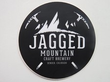 Beer STICKER ~ JAGGED MOUNTAIN Brewing Co ~ Denver, COLORADO ~ Mining Pick Axe picture