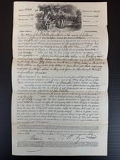 Antique 1840 New Hampshire Mutual Fire Insurance Policy Grantham NH Document picture