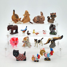 Tracy's Trinket Shelf ~June Drop ~ Animal & Bird figurines, glass ceramic, wood picture