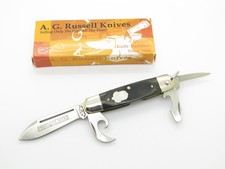 Vintage 2004 AG Russell USA Micarta Handle Folding Premium Scout Pocket Knife picture