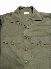 1980s Military Shirt OG 507 Green Air Medium 80s Long Sleeve picture