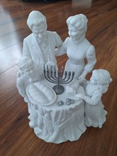 VTG Department 56 90s Lighting Up The Menorah Winter Silhouettes Porcelain picture