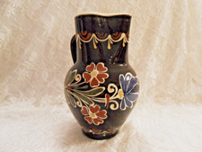 ANTIQUE HUNGARIAN POTTERY VASE /PITCHER W/HANDLE T 8.75 in picture