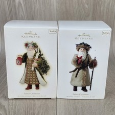 Hallmark Father Christmas Lot of 2 Ornaments 6th & 7th in Series (2009, 2010) picture