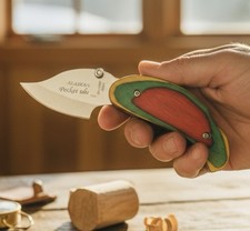 New Alaskan Exotic Wood Ulu Folding Pocket Knife Stainless blade picture