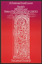 🎶 Handel's Messiah & Britten's Carols - 1989 Choral Concert Poster 16x24” - picture