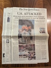 Original 9/11 Newspaper Lot–Kalamazoo Gazette Extras+NY Times+USA Today+Chi trib picture