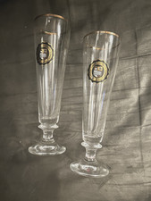 CORNELL UNIVERSITY  striking pair of college beer glasses gilt footed pilsner picture